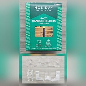 4 Pack Candle Holder, Candolier Holders w/ Suction Cup & Clips For Windows